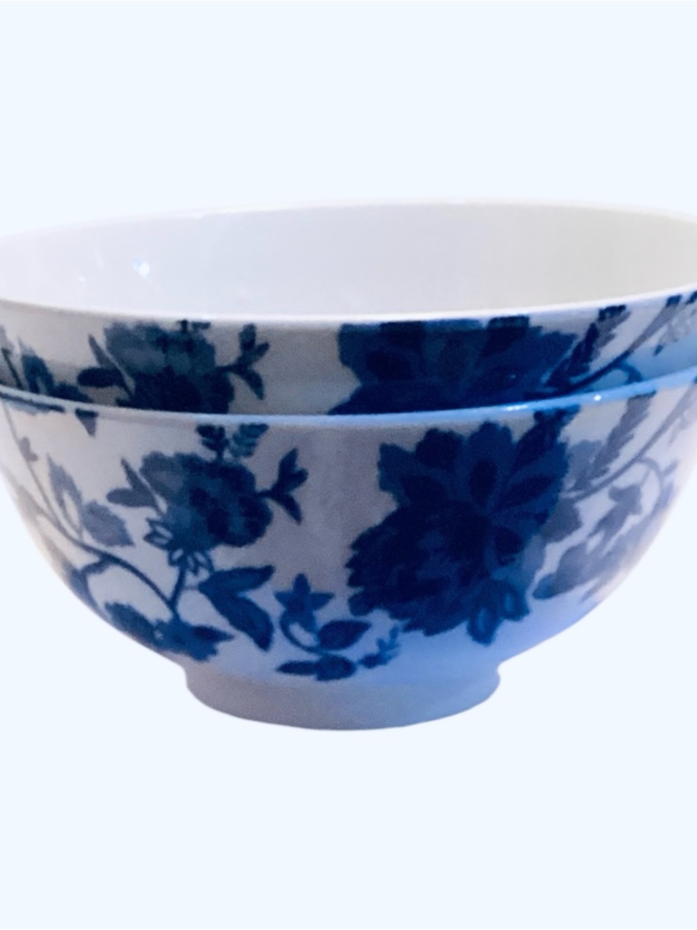 Royal Norfolk Cobalt Blue Floral Bowls Set of 2 Cereal Soup Salad Bowls 6” - Picture 6 of 6